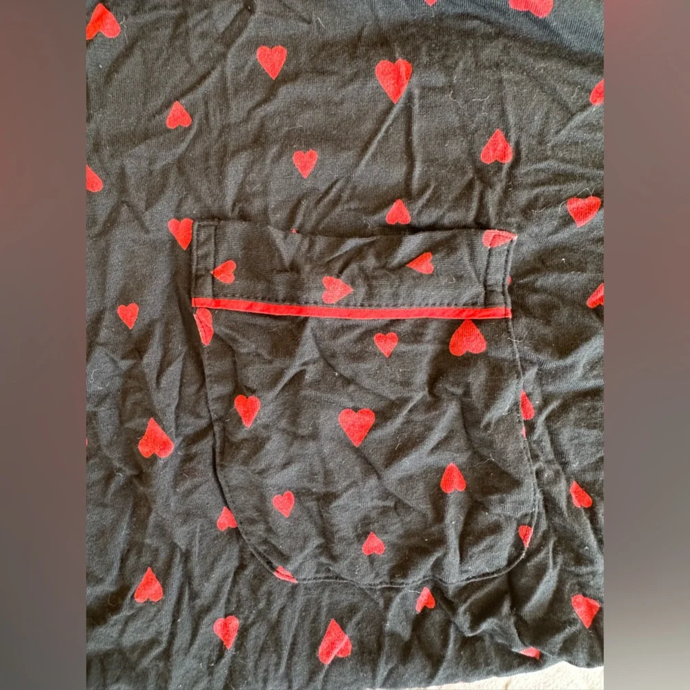 Victoria’s Secret Black & Red Hearts Button Down Modal Short Pajama Sleep Set XL - Picture 6 of 13